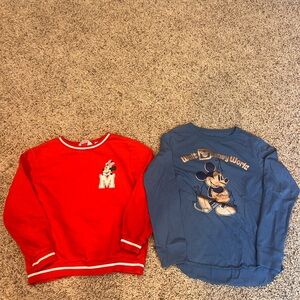 Disney Kids Mickey Mouse Red and Blue Sweatshirts (2) - Medium